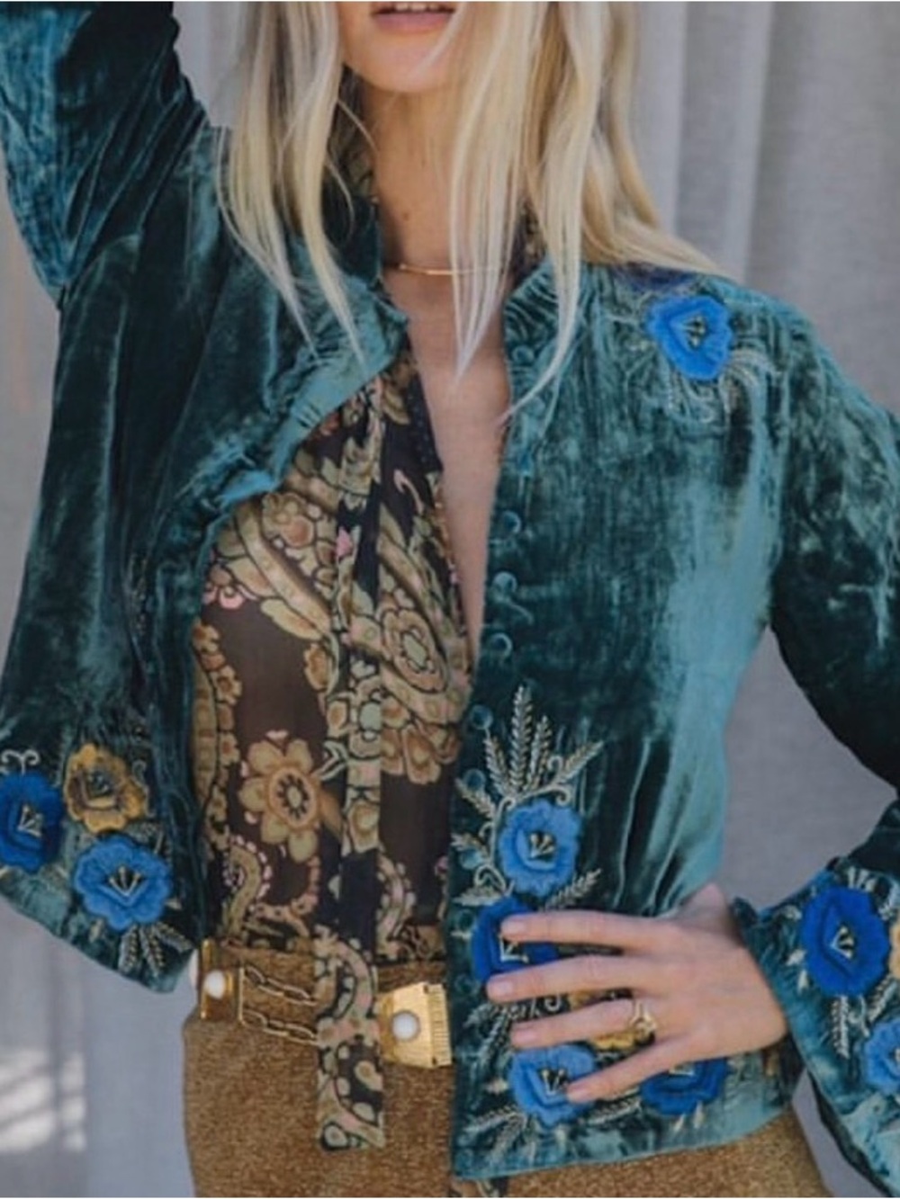 🌼CU Riders on the Storm Velvet embroidered jacket - Picture 3 of 11